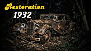 Lost Royalty in the Wild 🌑 | Abandoned Bugatti Type 41 Royale Kellner Coupé (1932)||ASMR Restoration