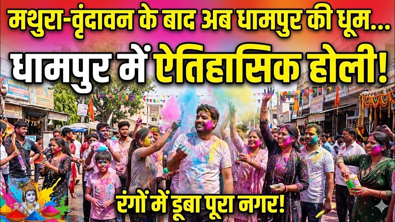 #Bijnor मथुरा-वृंदावन के बाद अब धामपुर की धूम… #वृंदावन #mathura #होली #होली #holisong #वायरल 