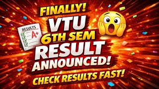 Finally VTU 6th semester result announced | #vtustudents