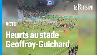 Stade Geoffroy-Guichard : des supporters envahissent la pelouse après la défaite de Saint-Etienne