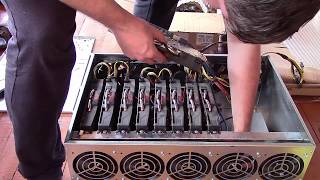 Собираю майнинг ферму на 12 карт в крутом боксе. 12 gpu RX570 mining rig. ETH 360 mhs