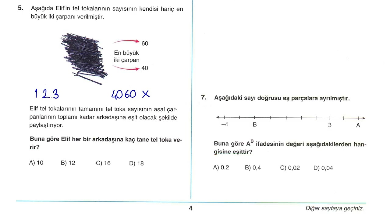 TÖZOK LGS Denemesi Matematik Çözüm