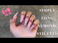 In-Depth Simple Long Stiletto/Almond Nails | Polygel Nails