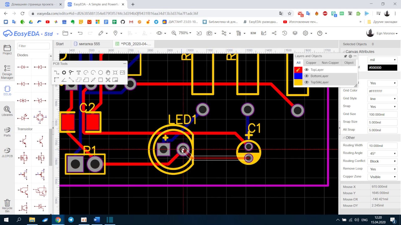 Разработка печатных плат в бесплатном онлайн редакторе easyEDA - YouTube