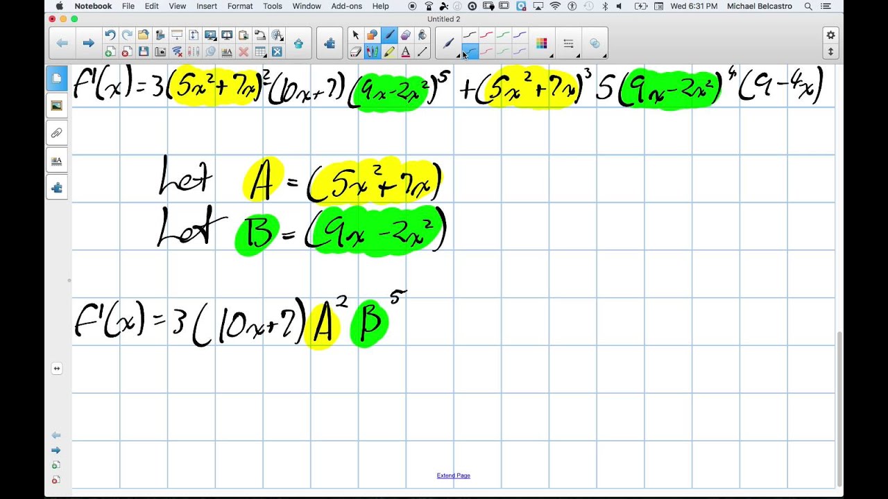 Derivatives with Chain Rule and Product Rule Grade 12 Calculus and ...