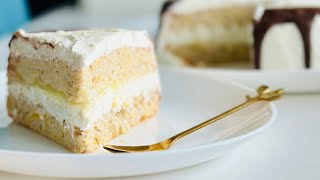 Lemon apple diet cake! no sugar, no butter, no white flour! Juicy sponge cake