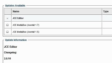 Joomla - How to Update JCE extension (from back-end)