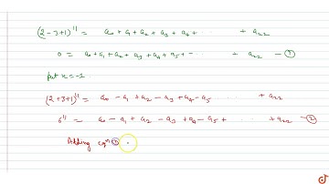 The sum of the co-efficients of all the even powers of x in the expansion of  `(2x^2 - 3x + 1