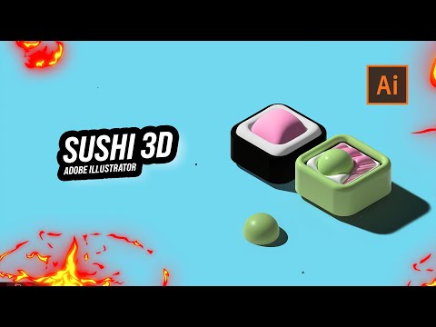 CRIANDO SUSHI 3D EM SEGUNDOS NO ADOBE ILLSUTRATOR