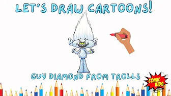 HowTo Draw Trolls Guy Diamond | Drawing Tutorial for Kids