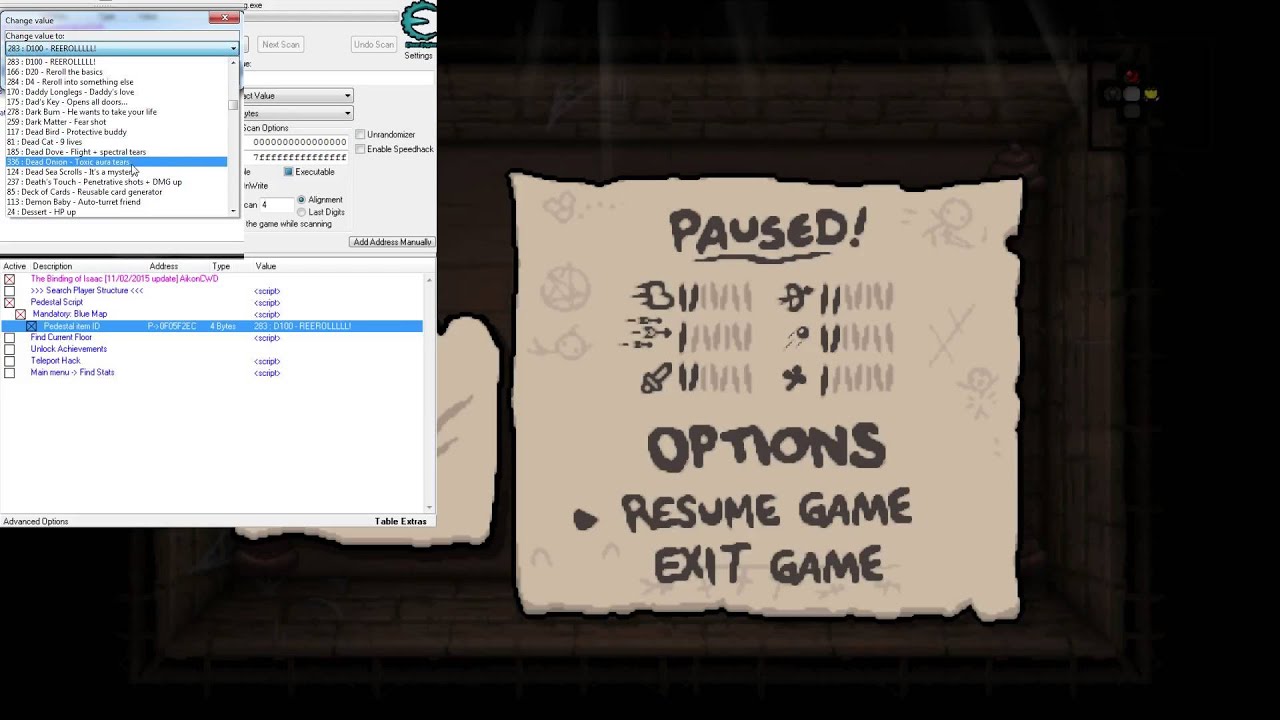 binding of isaac rebirth hacks