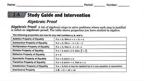 G 2 6 Algebraic Proofs