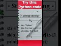 7  try this python code  python for beginners  interview questions for freshers  python coding
