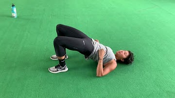 Glute Bridge Hamstring Walkouts