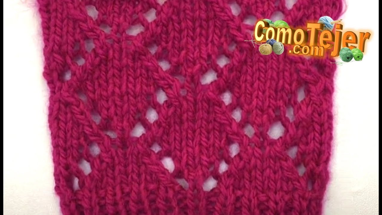 Cómo Tejer Rombos Bonitos Paso a Paso 2 agujas, knitting, palillos (1376)