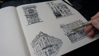 Walk with me through Paris as I finish another page of my Sketchbook