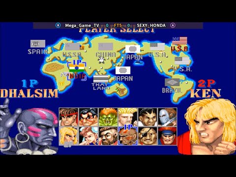 Fightcade 👊 Street Fighter ll Champion Edition 👊🏽 MEGA_GAME_TV 🇰🇷 Vs SEXY_HONDA 🇰🇷 FT5 👊
