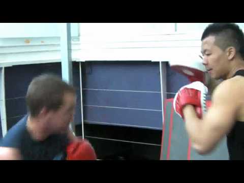 Rob Schofield intense mayweather style mitt/pad combination - boxing