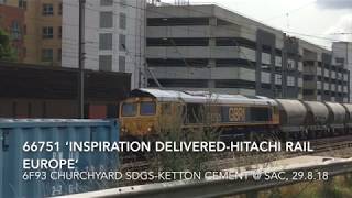 *GERMAN HORNS* GBRf 66751 POWERS past SAC on 6F93
TOP DRIVER!
Date of filming 29.8.18.
GBRf’s former German class 66 no. 66751 accelerates through St Albans City with a cement train from Churchyard Sidings to Ketton.
This video has been brought to you by al66class59.
(C) al66class59. Do not post this video (or any part of it) on your channel without my permission, or appropriate action will be taken against your channel. *GERMAN HORNS* GBRf 66751 POWERS past SAC on 6F93