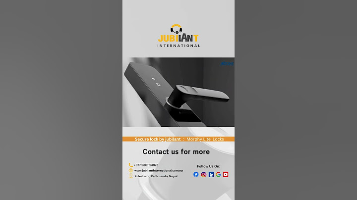 𝗦𝗺𝗮𝗿𝘁 Door 𝗟𝗼𝗰𝗸. 📞+𝟵𝟳𝟳𝟵𝟴𝟬𝟭𝟭𝟵𝟯𝟵𝟳𝟱 #smartdoorlock #rfidlock #jubilant international Nepal #hardware