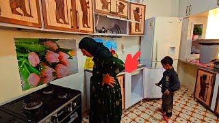 #rurallife . Zulikha cleans🧹🧺🪣 the kitchen while she is pregnant