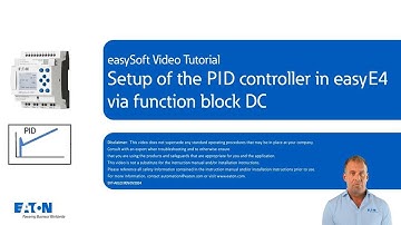 Setup of the PID controller in easyE4 via function block DC