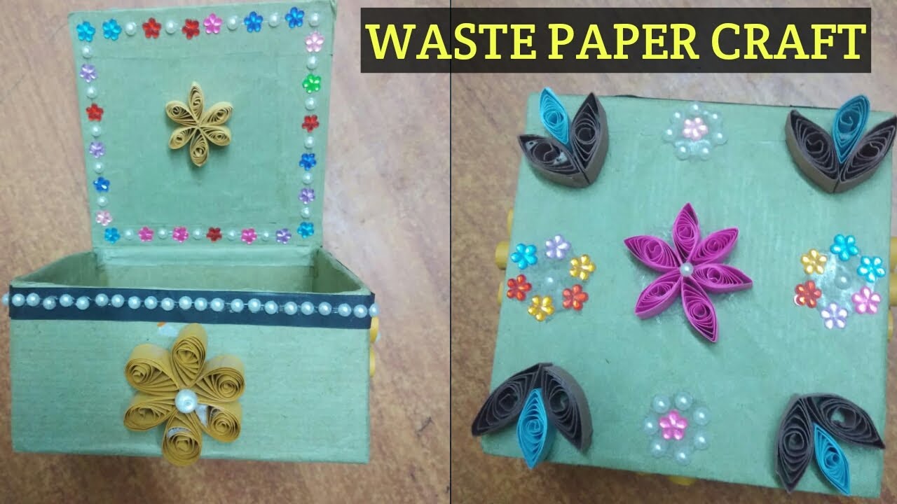 Waste ஆன cardboard வெச்சு ஒரு diy/jewelry box at home/reuse ideas/easy