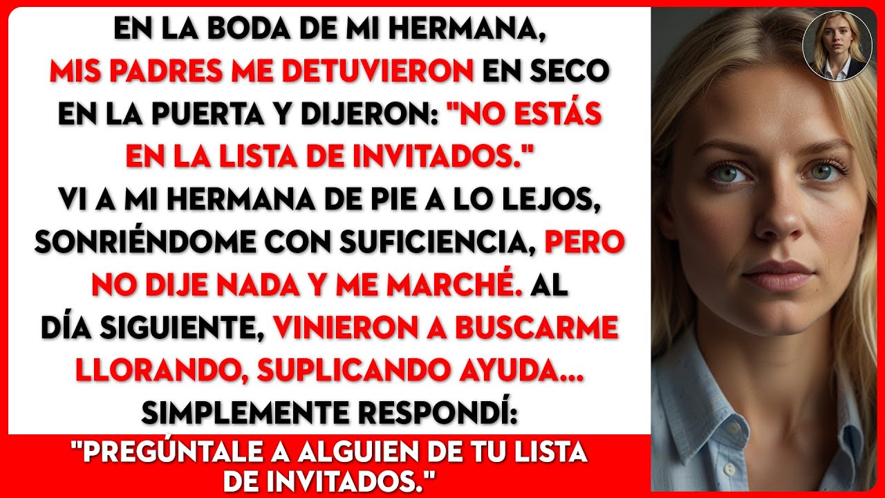 En la boda de mi hermana, mis padres me detuvieron en seco en la puerta: 