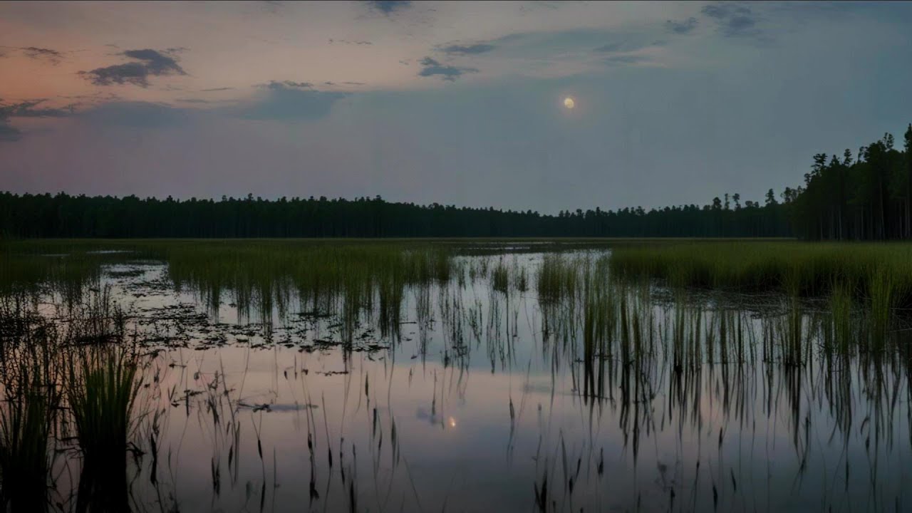 Peaceful Swamp Sounds at Night: Frogs, Crickets & Nature ASMR