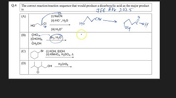 JEE Adv 2025| correct reaction/reaction sequence that would produce dicarboxylic acid major product