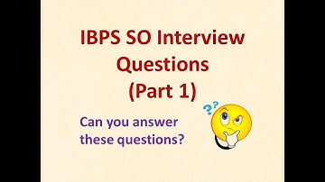 IBPS SO Interview Questions I Can You Answer These Questions?? 🤔🤔 I Part 1