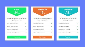 Responsive Pricing Table using HTML & CSS