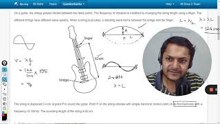 On a guitar, the strings played vibrate between two fixed points. The frequency of vibration