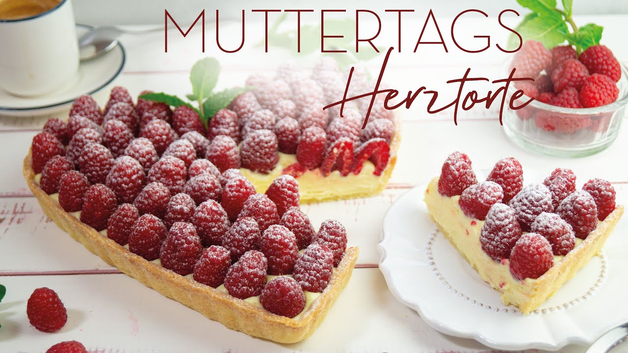 Die perfekte Muttertagstorte mit Vanillecreme und Himbeeren