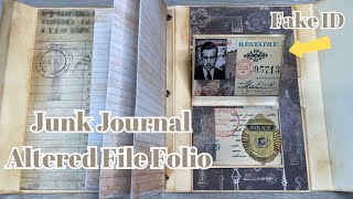 Junk Journal | Altered File Folio Junk Journal | Making Fake ID Cards | Junk Journal With Me. screenshot 5