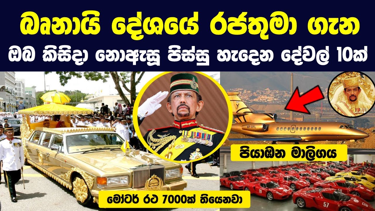 බෘනායි දේශයේ රජතුමා ගැන ඔබ කිසිදා නොඇසූ පිස්සු හැදෙන දේවල් 10ක් | The Sultan of Brunei Lifestyle