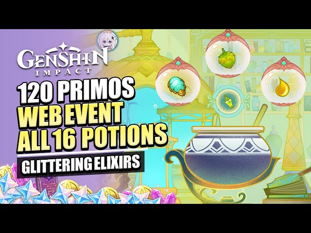 Web Event Glittering Elixirs Now Online: Take part to obtain Primogems  and other in-game rewards!