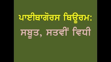 ਪਾਈਥਾਗੋਰਸ ਥਿਊਰਮ ਦਾ ਸਬੂਤ Pythagoras Theorem   VII Method  Punjabi medium