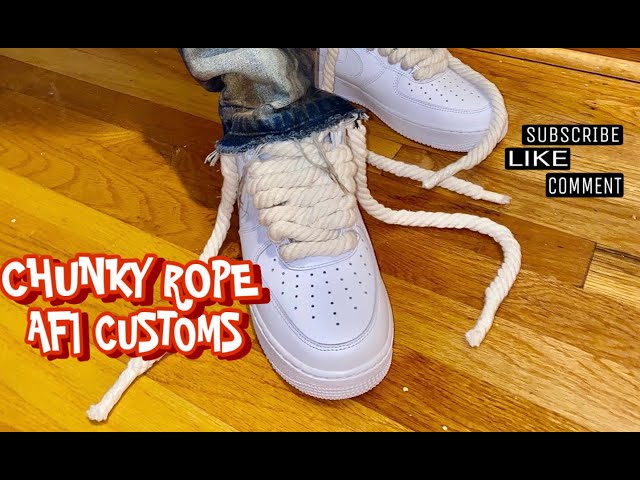 CHUNKY ROPE LACE AIR FORCE 1 TUTORIAL! (EASY) 