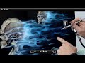 How to Airbursh Real Fire & Skulls - Realistic Blue Flames