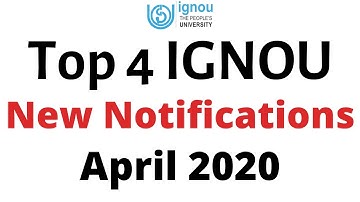 Top 4 ignou notifications | Ignou Result december 2019 15th Update | Ignou Updates 2020