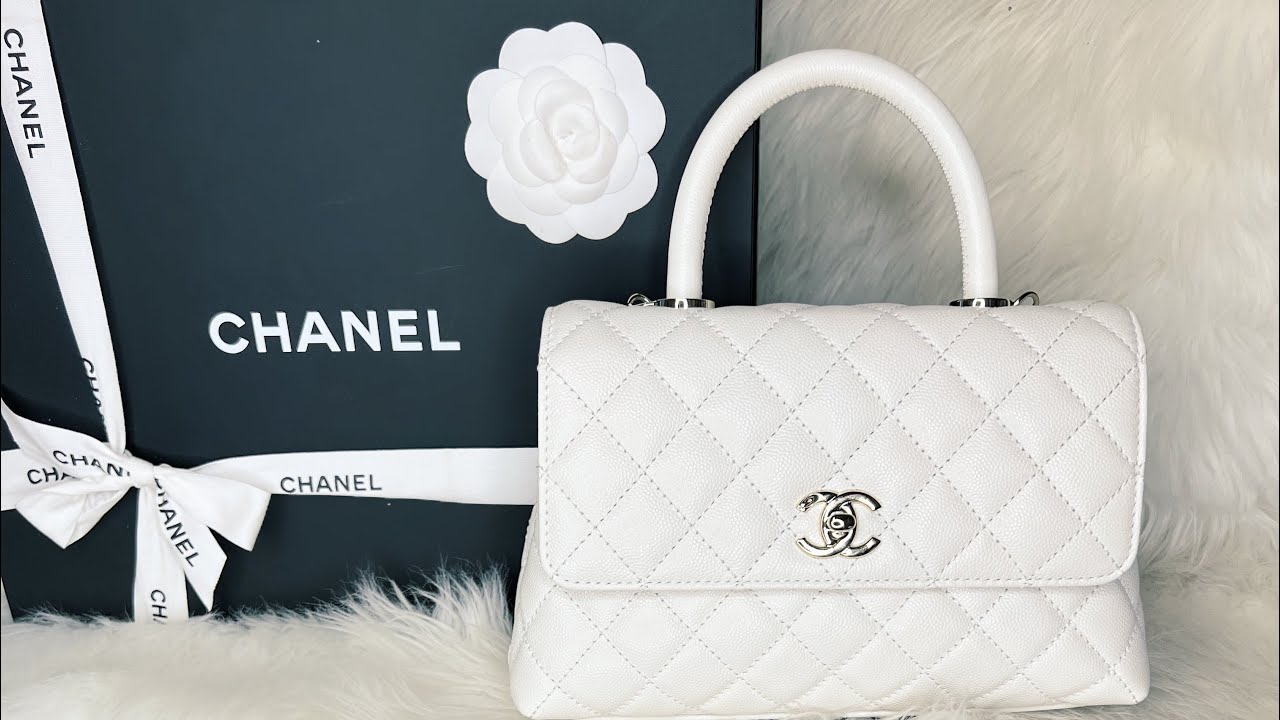 CHANEL UNBOXING! 🤍💎 White Mini COCO Handle Review. Luxury