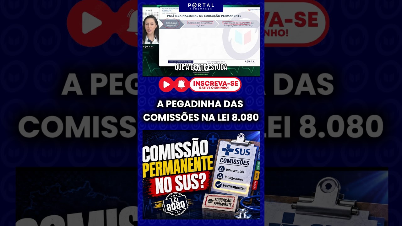 Lei 8.080: educação permanente é com qual comissão?
