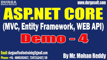 ASP.NET CORE tutorials || Demo - 4 || by Mr. Mohan Reddy On 10-04-2025 @8PM IST