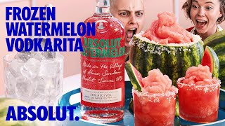 AJ Tries Absolut Watermelon! | Frozen Absolut Watermelon Vodkarita | Absolut Drinks With AJ