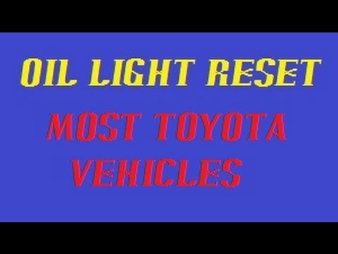 Oil light reset | Toyota Camry | Most Toyota Vehicles