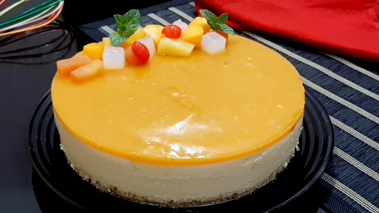 No Bake Easy Mango Cheesecake My Perfect Plate Youtube