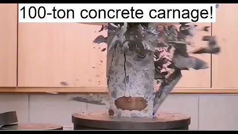 Concrete vs 100 ton hydraulic press slow motion 8x