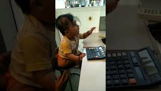 4 Month Talented boy using calculator babyboy baby