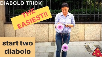 The easiest way to start two diabolo by yourself. (wrap start )